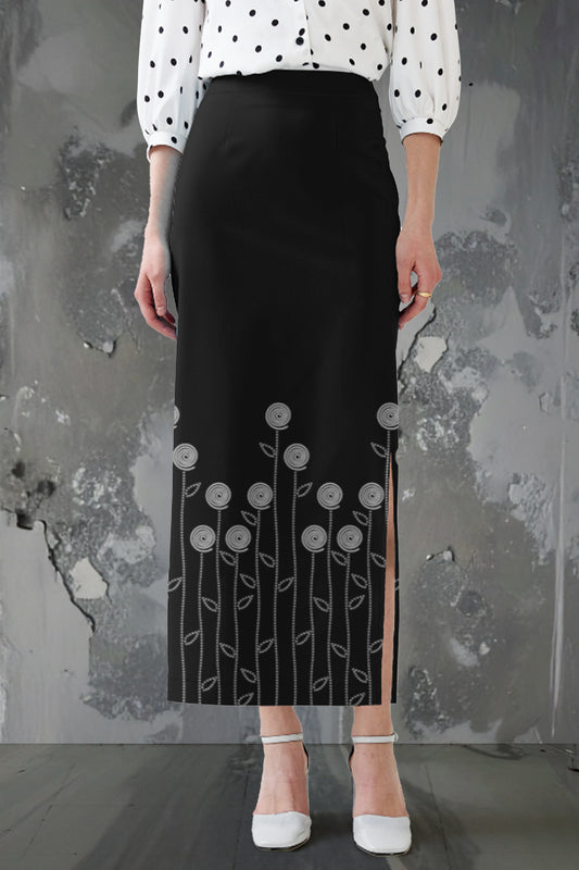 Bloom Theory Black Women’s Pencil Skirt