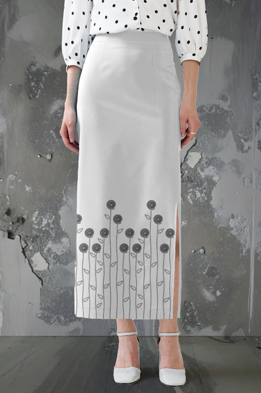 Bloom Theory White Women’s Pencil Skirt