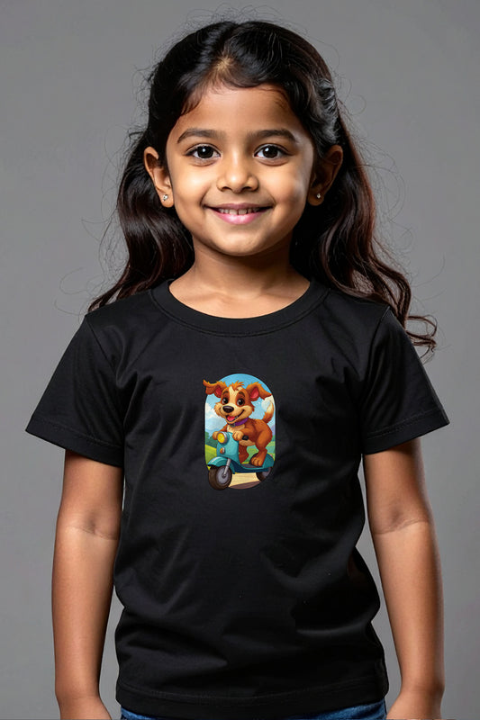 Scooter Pup Kid’s Crew Neck T-Shirt