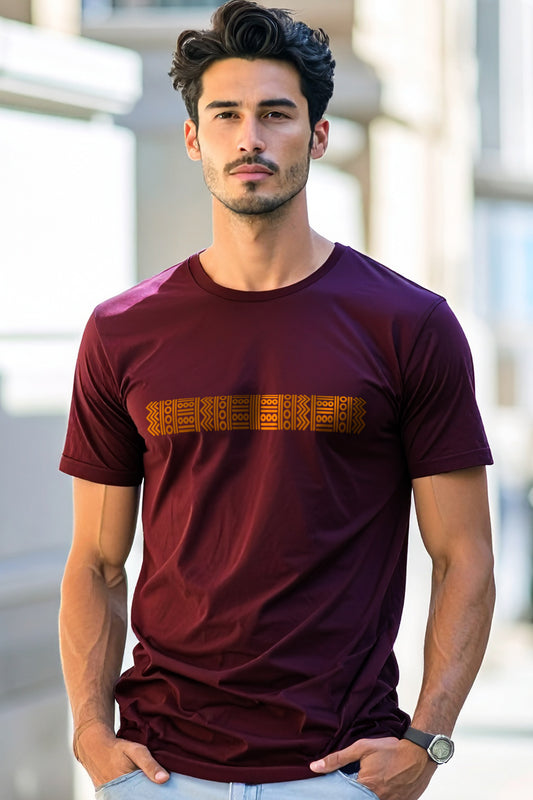 The Outline Code - Men’s Supima T-Shirt Maroon