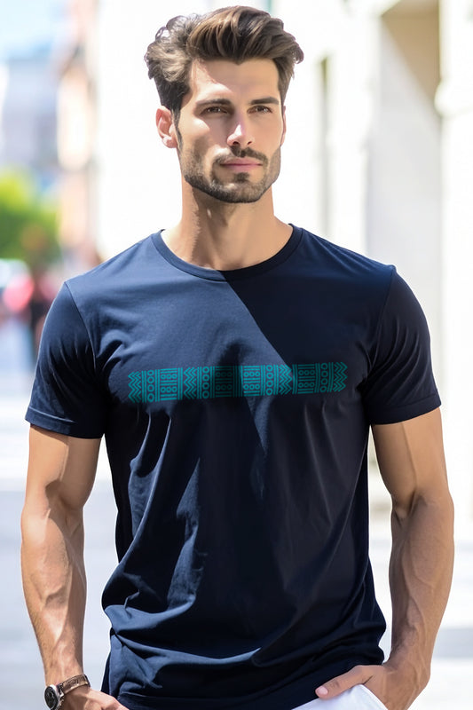 The Outline Code - Men’s Supima T-Shirt Navy Blue