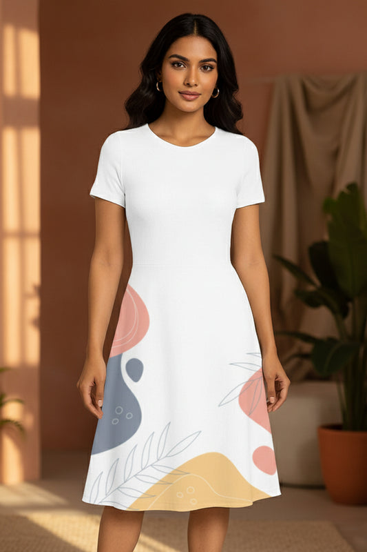 Women ALine Dress Abstract Print