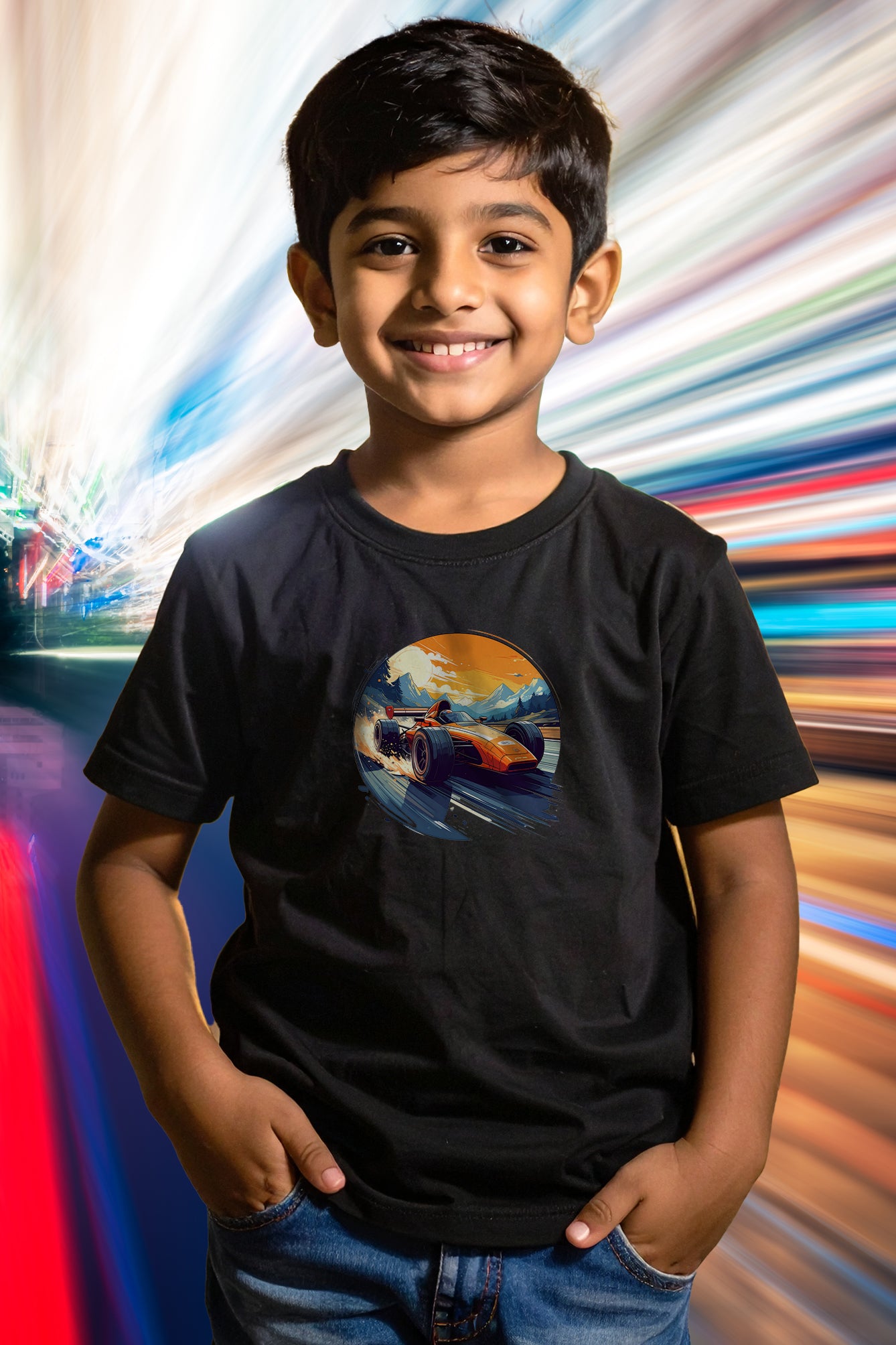 Motor Mania Boy's Crew Neck T-Shirt