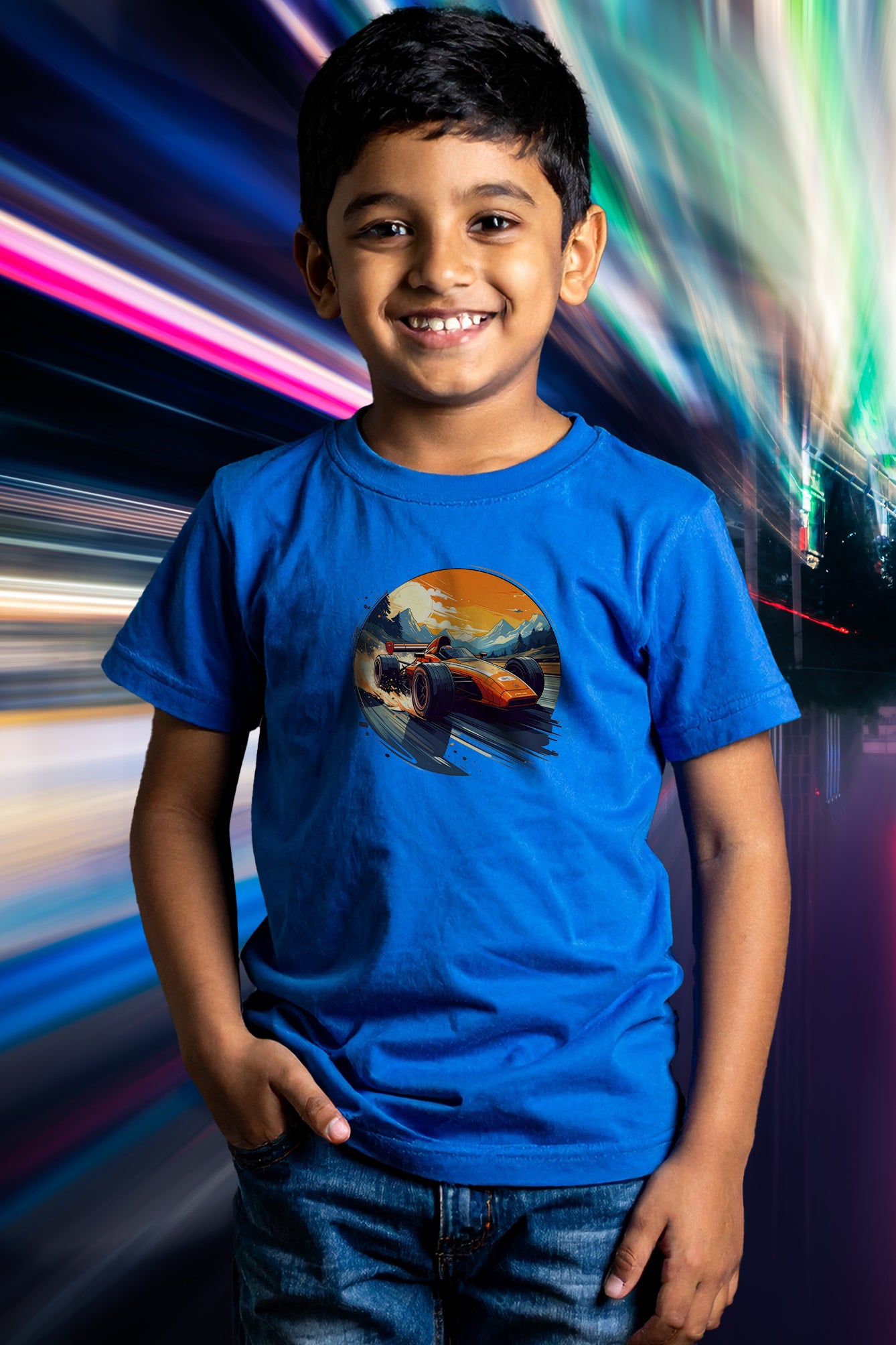 Motor Mania Boy's Crew Neck T-Shirt