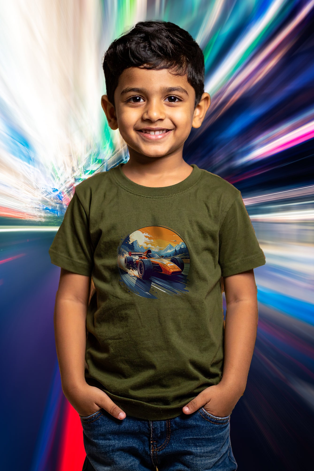 Motor Mania Boy's Crew Neck T-Shirt
