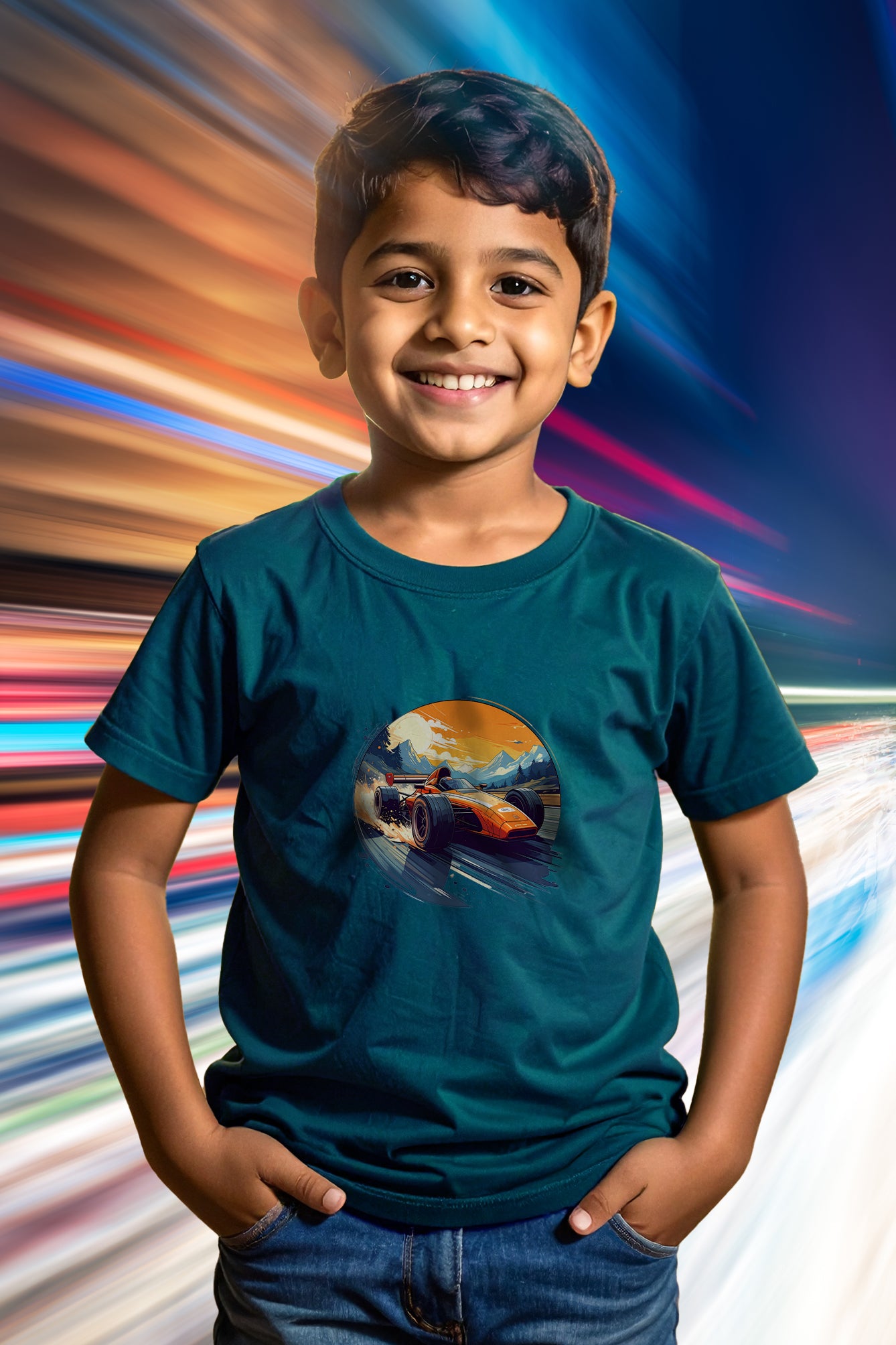 Motor Mania Boy's Crew Neck T-Shirt
