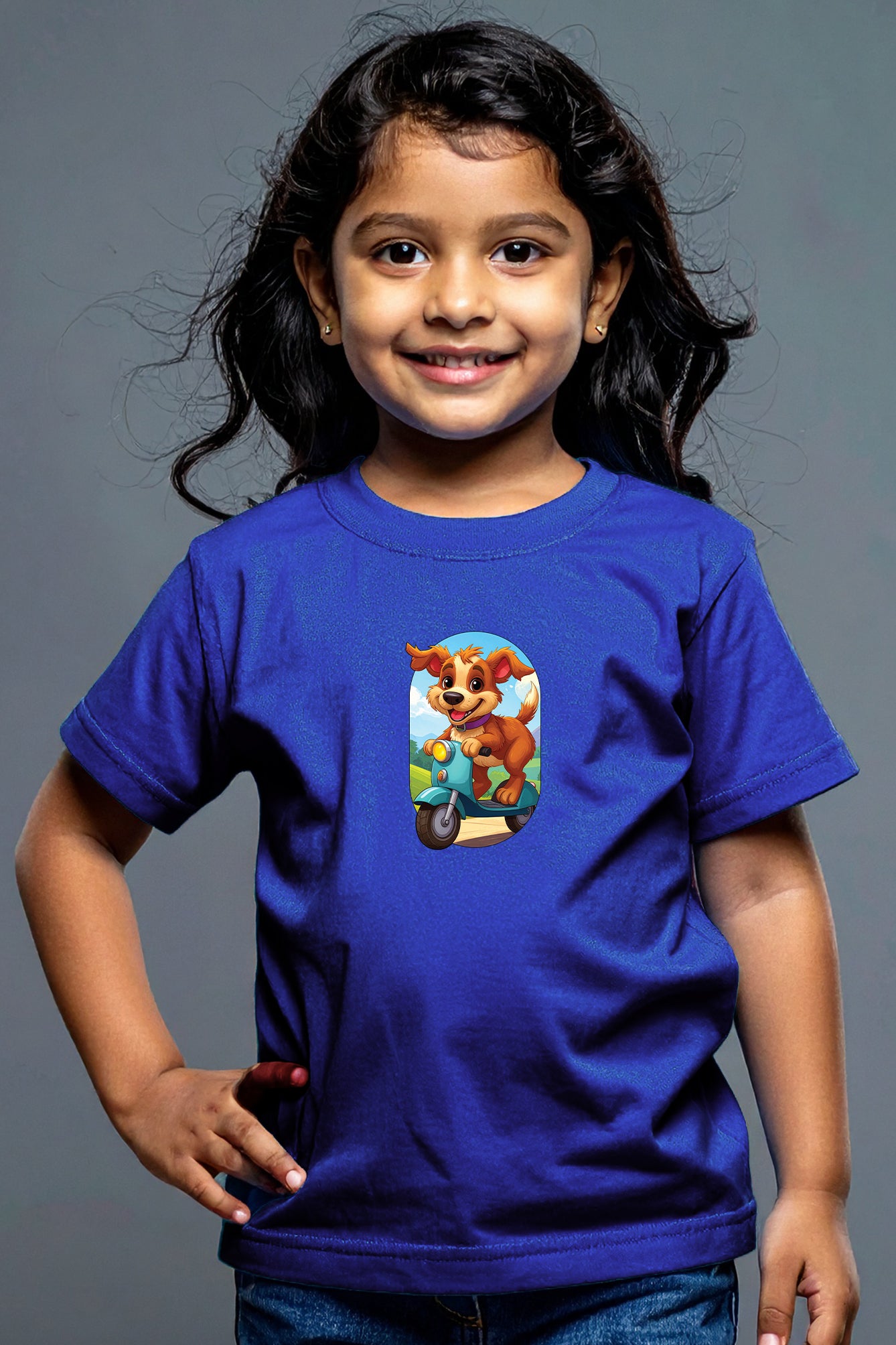 Scooter Pup Kid’s Crew Neck T-Shirt